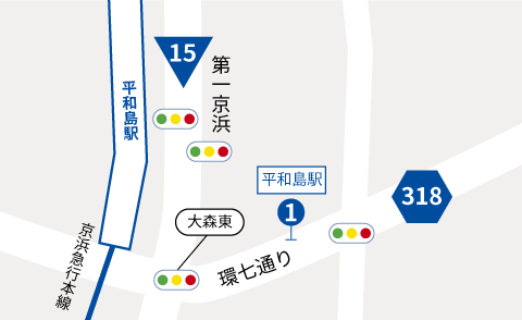 平和島駅 バス停案内図